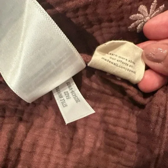 Madewell Embroidered Lightspun Peplum Open Back Top Women Small - Picture 7 of 7